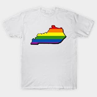 Rainbow Kentucky Outline T-Shirt